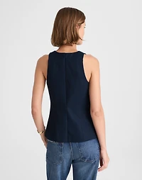 Crewneck Cutaway Vest Drapey Twill | Madewell