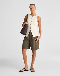 Crewneck Cutaway Vest Drapey Twill | Madewell