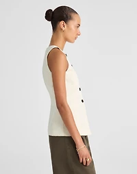 Crewneck Cutaway Vest Drapey Twill | Madewell