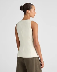 Crewneck Cutaway Vest Drapey Twill | Madewell