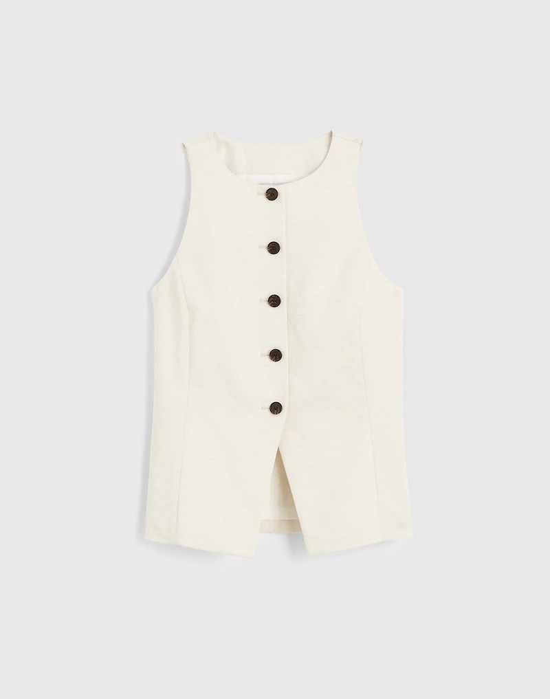 Crewneck Cutaway Vest Drapey Twill | Madewell