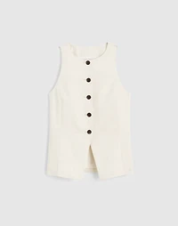 Crewneck Cutaway Vest Drapey Twill | Madewell