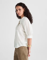 Puff-Sleeve Band-Collar Shirt | Madewell