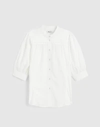 Puff-Sleeve Band-Collar Shirt | Madewell