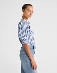 Puff-Sleeve Band-Collar Shirt | Madewell