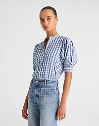 Puff-Sleeve Band-Collar Shirt | Madewell
