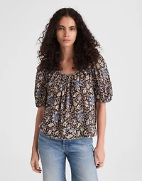 Puff-Sleeve Scoopneck Top | Madewell