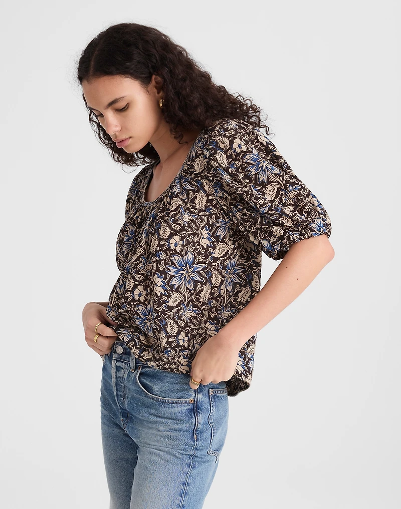 Puff-Sleeve Scoopneck Top | Madewell