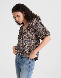 Puff-Sleeve Scoopneck Top | Madewell