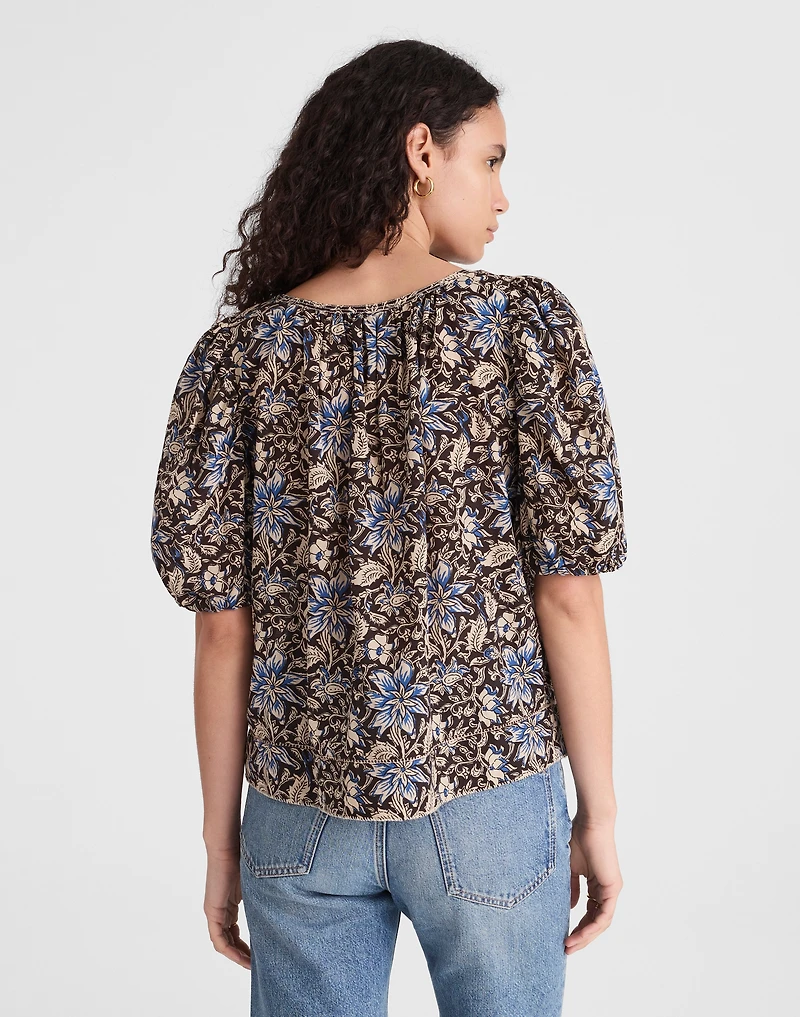 Puff-Sleeve Scoopneck Top | Madewell