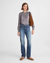 Smocked Split Crewneck Top | Madewell