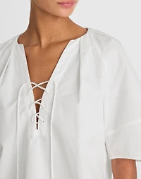 Poplin Lace-Up Top | Madewell