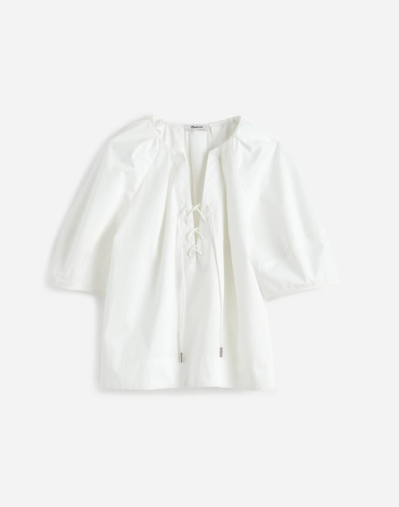 Poplin Lace-Up Top | Madewell