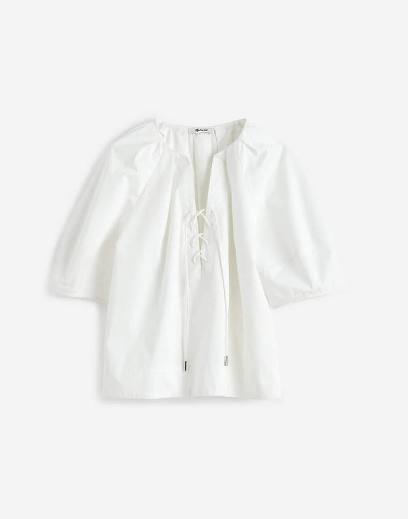 Poplin Lace-Up Top | Madewell