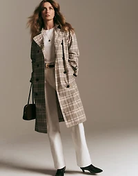 Double-Breasted Trench Coat in Plaid | Madewell