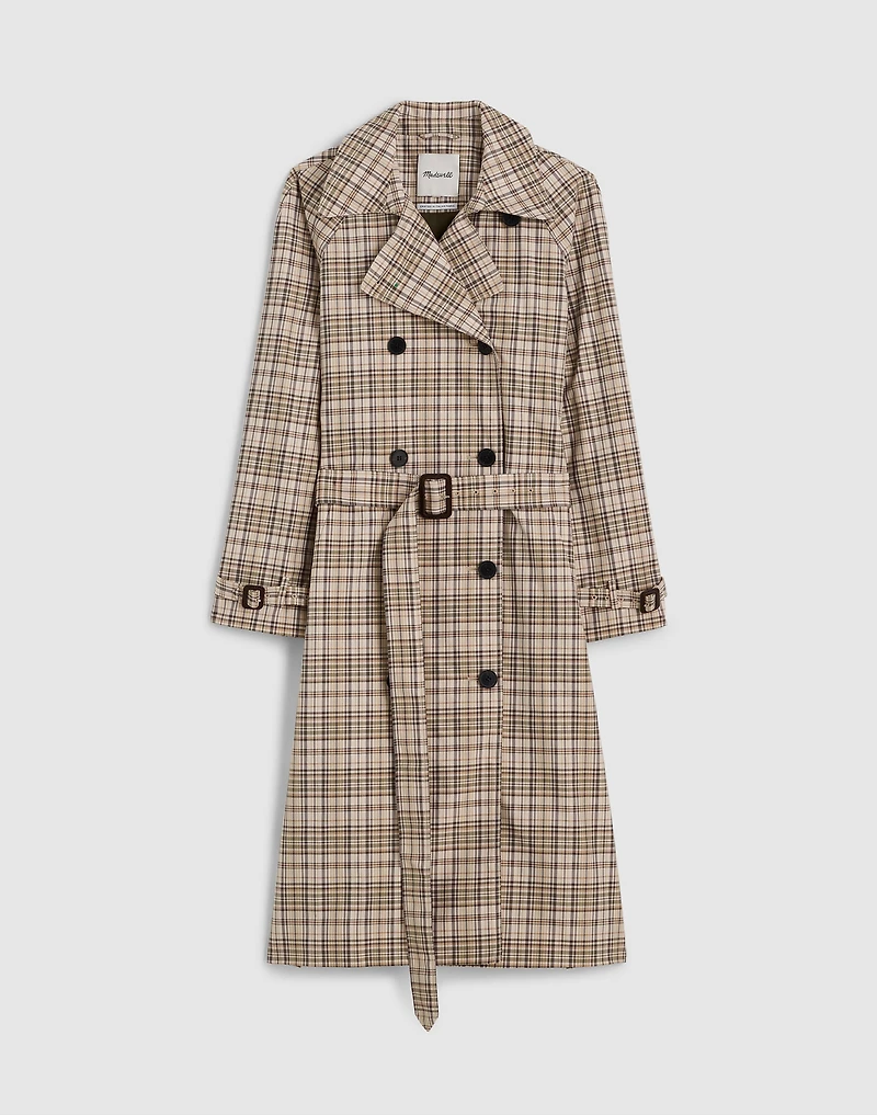 Double-Breasted Trench Coat Plaid | Madewell