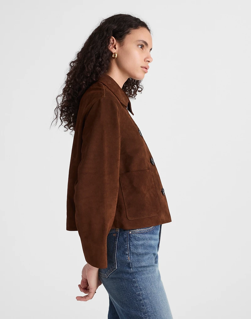 Boxy-Crop Jacket Suede | Madewell