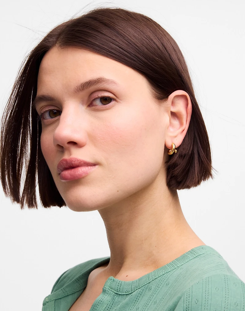 Demi-Fine Twisted Huggie Hoop Earrings | Madewell
