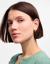 Demi-Fine Twisted Huggie Hoop Earrings | Madewell
