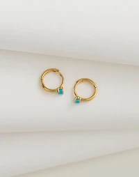Demi-Fine Turquoise Dotted Huggie Hoop Earrings | Madewell