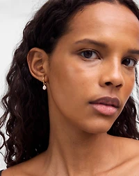 Demi-Fine Opal Charm Huggie Hoop Earrings | Madewell