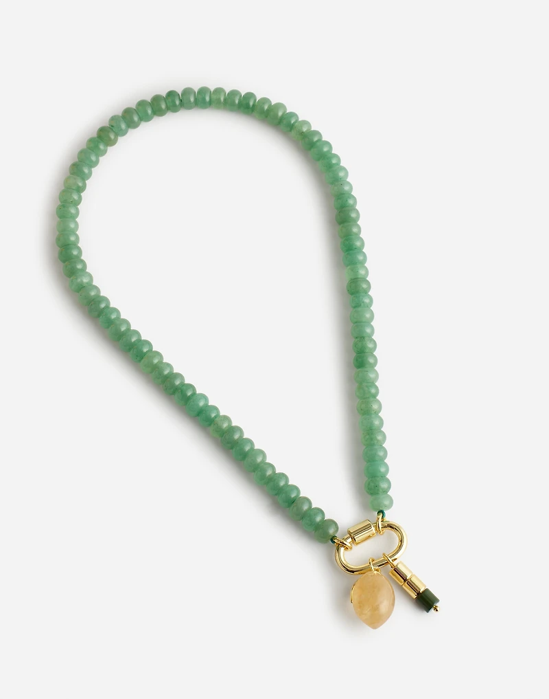 Semiprecious Beaded Lemon Charm Necklace | Madewell
