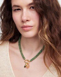 Semiprecious Beaded Lemon Charm Necklace | Madewell