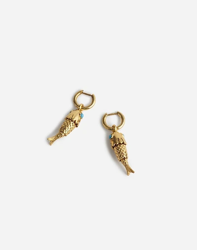 Fish Charm Huggie Hoop Earrings | Madewell