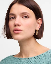 Semiprecious Lemon Charm Huggie Hoop Earrings | Madewell