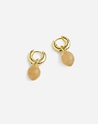 Semiprecious Lemon Charm Huggie Hoop Earrings | Madewell