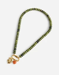 Semiprecious Beaded Monstera Charm Necklace | Madewell