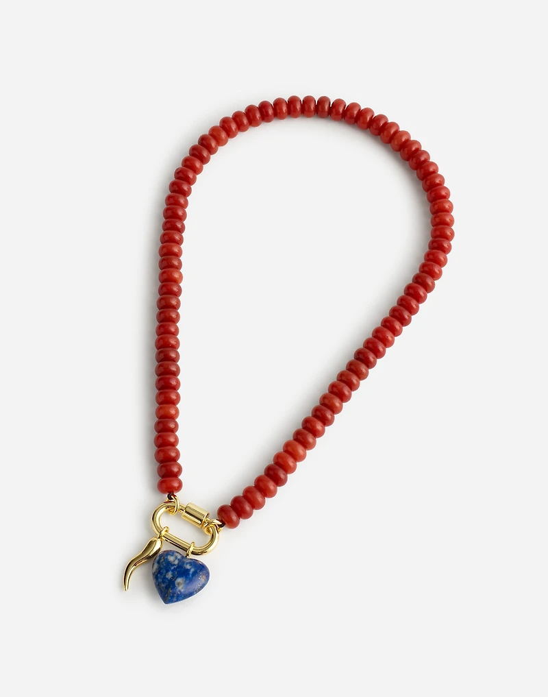 Semiprecious Beaded Carabiner Charm Necklace | Madewell