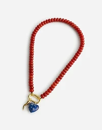 Semiprecious Beaded Carabiner Charm Necklace | Madewell