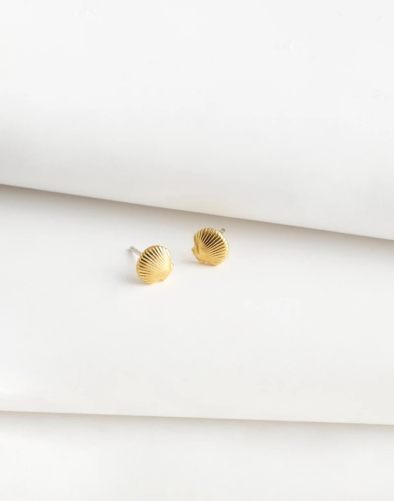 Demi-Fine Shell Stud Earrings | Madewell