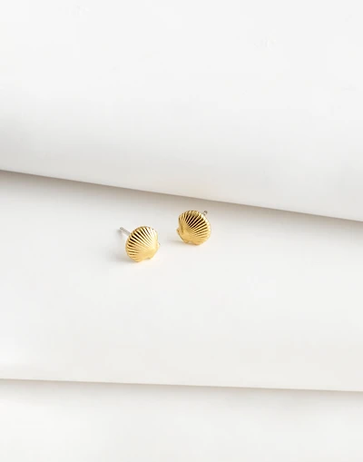 Demi-Fine Shell Stud Earrings | Madewell