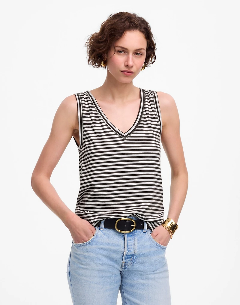 Slub Relaxed V-Neck Tank | Madewell