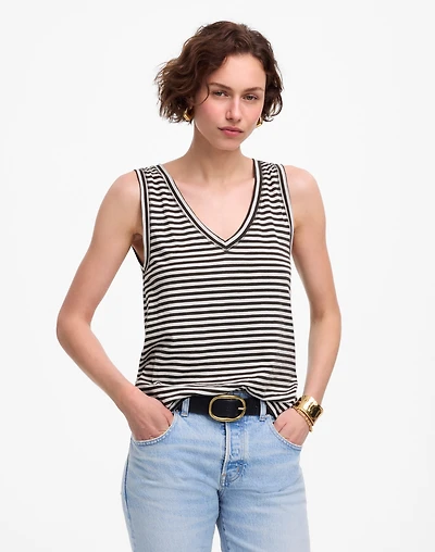 Slub Relaxed V-Neck Tank | Madewell