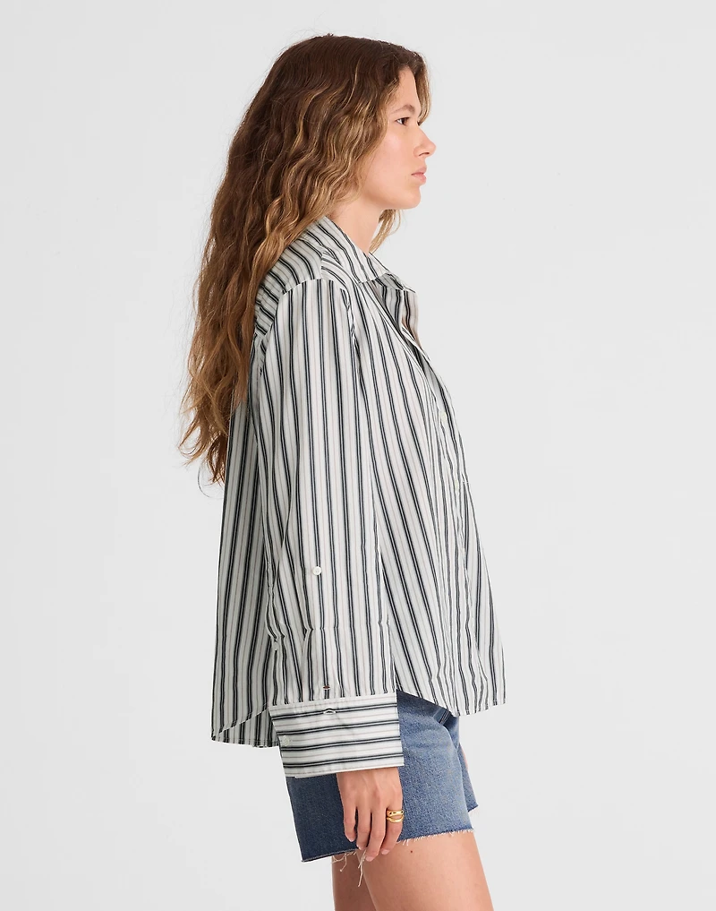Poplin Easy Y-Neck Button-Up Shirt | Madewell