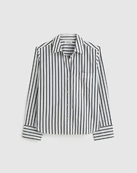 Poplin Easy Y-Neck Button-Up Shirt | Madewell