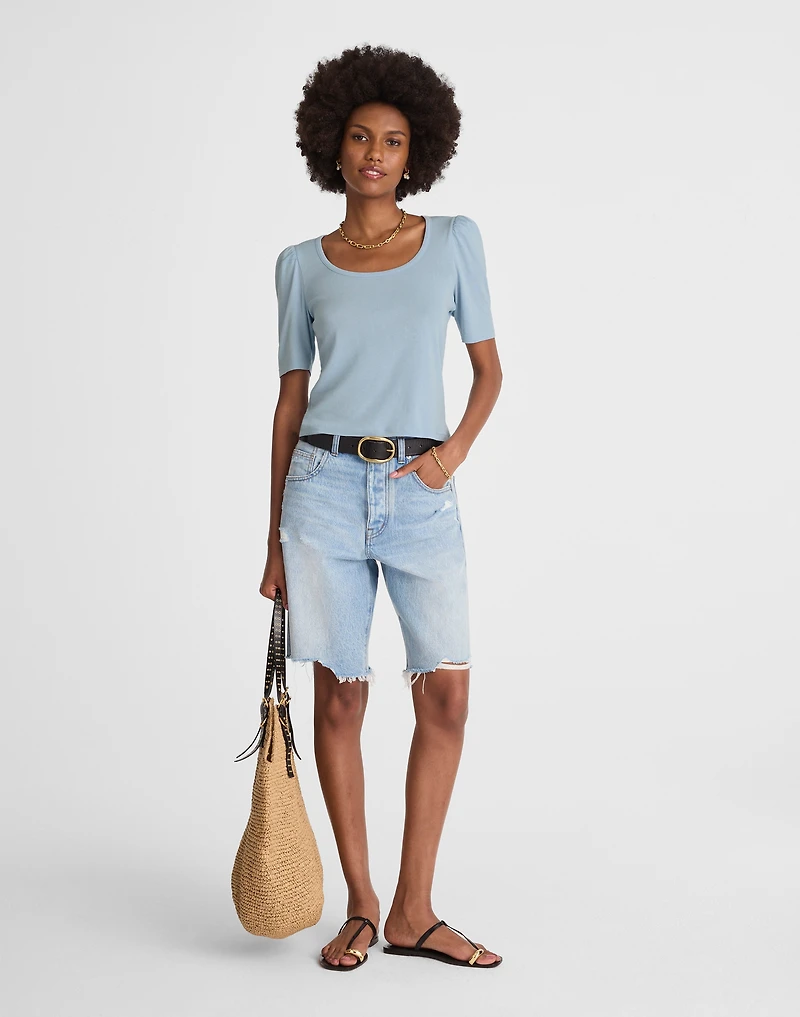 Puff-Sleeve Scoopneck Tee | Madewell