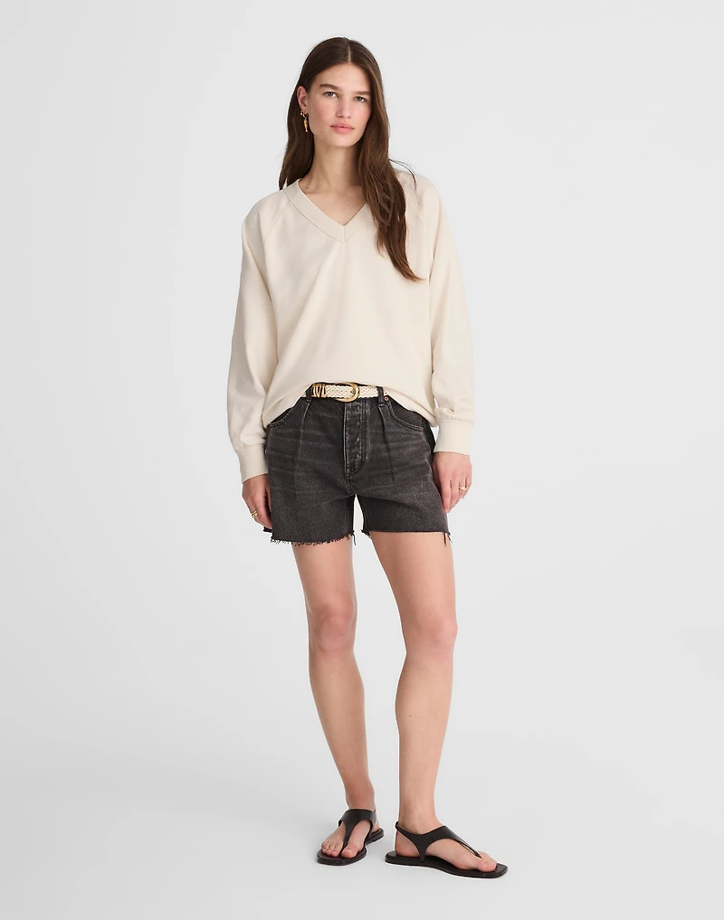 Cotton Terry V-Neck Sweatshirt | Madewell
