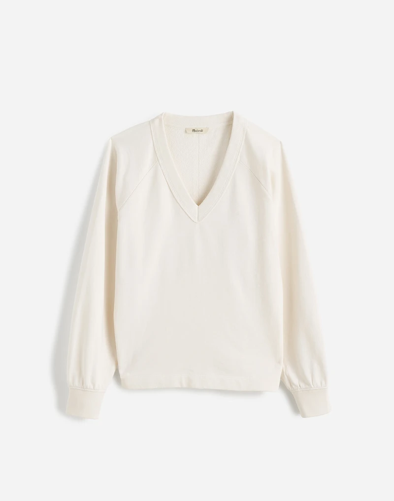 Cotton Terry V-Neck Sweatshirt | Madewell