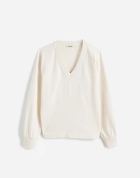 Cotton Terry V-Neck Sweatshirt | Madewell