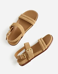 The Dara Double-Strap Sandals Suede | Madewell