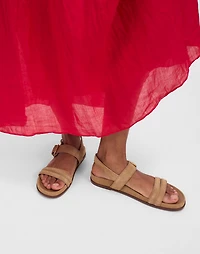 The Dara Double-Strap Sandals Suede | Madewell