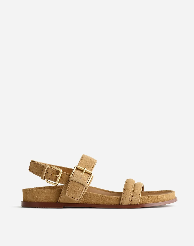 The Dara Double-Strap Sandals Suede | Madewell