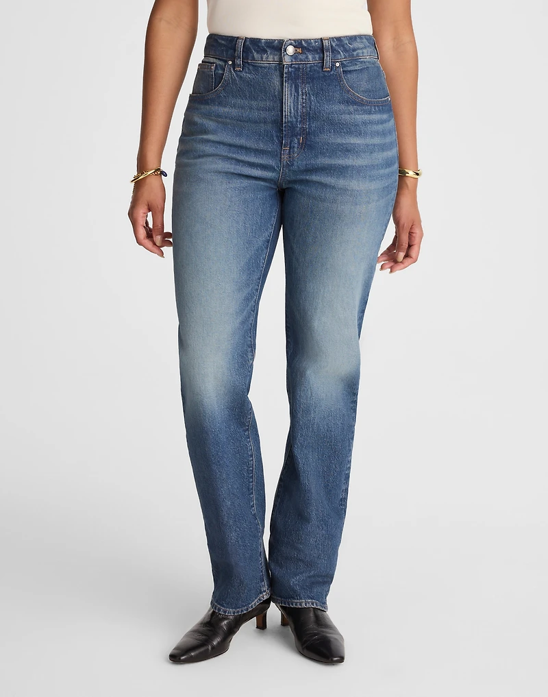 The Curvy Longline Straight Jean Greendale Wash | Madewell