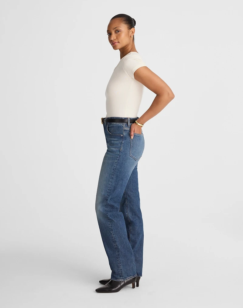 The Curvy Longline Straight Jean Greendale Wash | Madewell