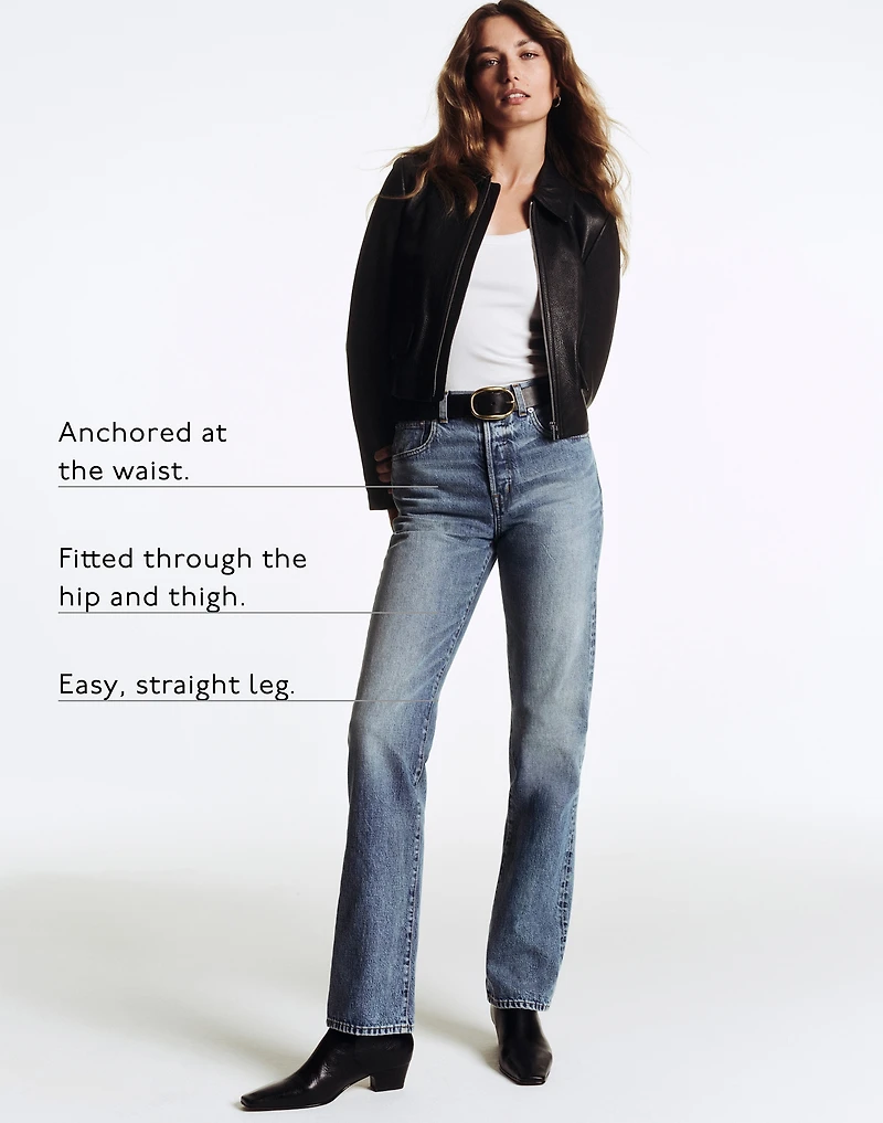 The Curvy Longline Straight Jean in Greendale Wash | Madewell