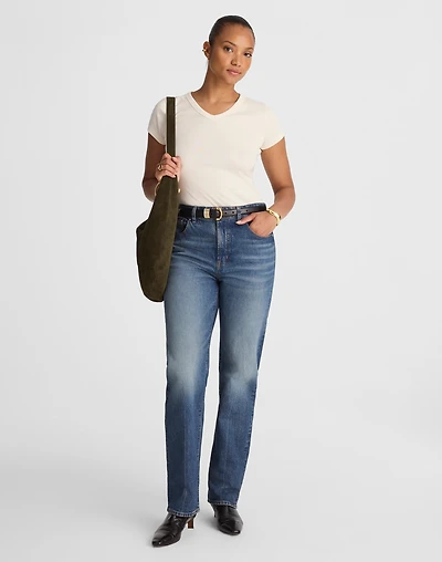 The Curvy Longline Straight Jean Greendale Wash | Madewell